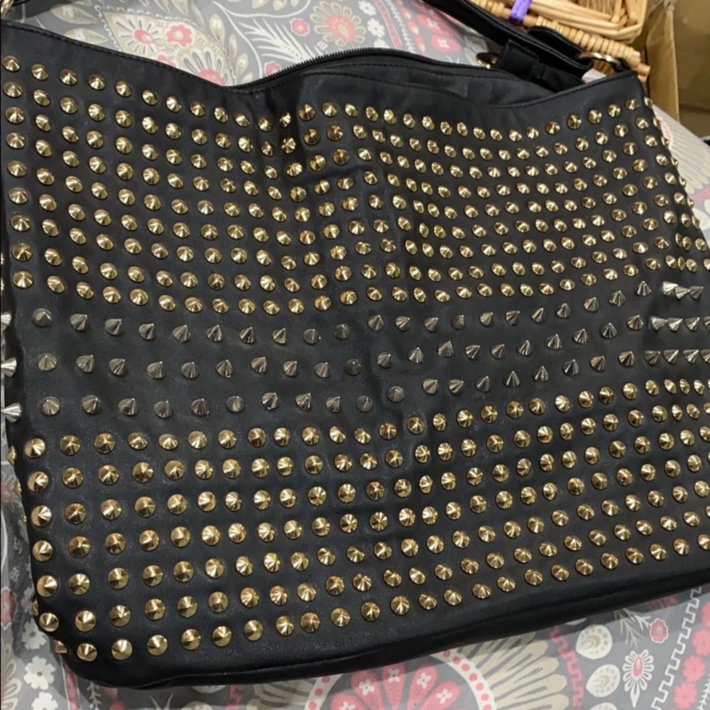 Studded shoulder bag